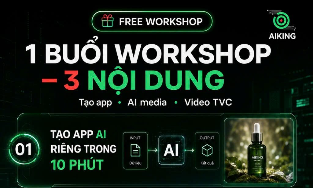Workshop AIKING: Cách dùng Flow và ChatGPT Plus để tự động hóa sản xuất hình ảnh và video chất lượng cao